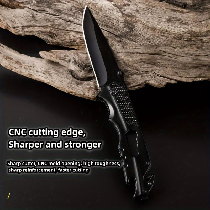 1pc Outdoor Folding Stainless Steel Fruit Knife, Car Window Breaker, Convenient Pocket Knife