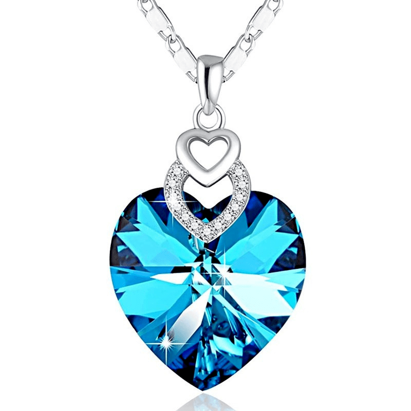 Heart-Shaped Crystal Pendant Necklace - Perfect Anniversary or Wedding Gift for Women and Girls