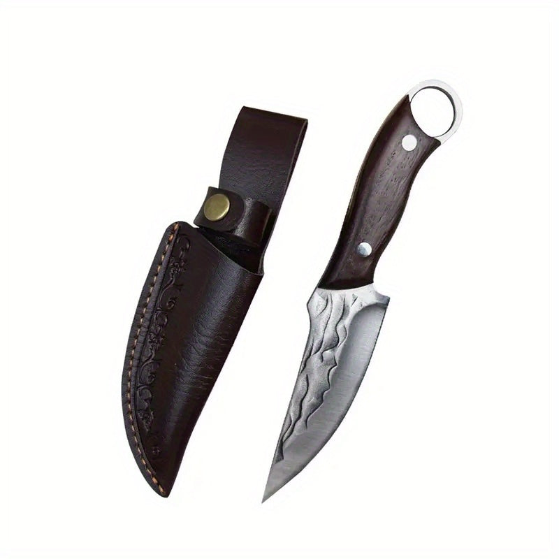 1pc Portable Stainless Steel Pocket Knife for Outdoor Camping and Barbeque - Durable and Versatile