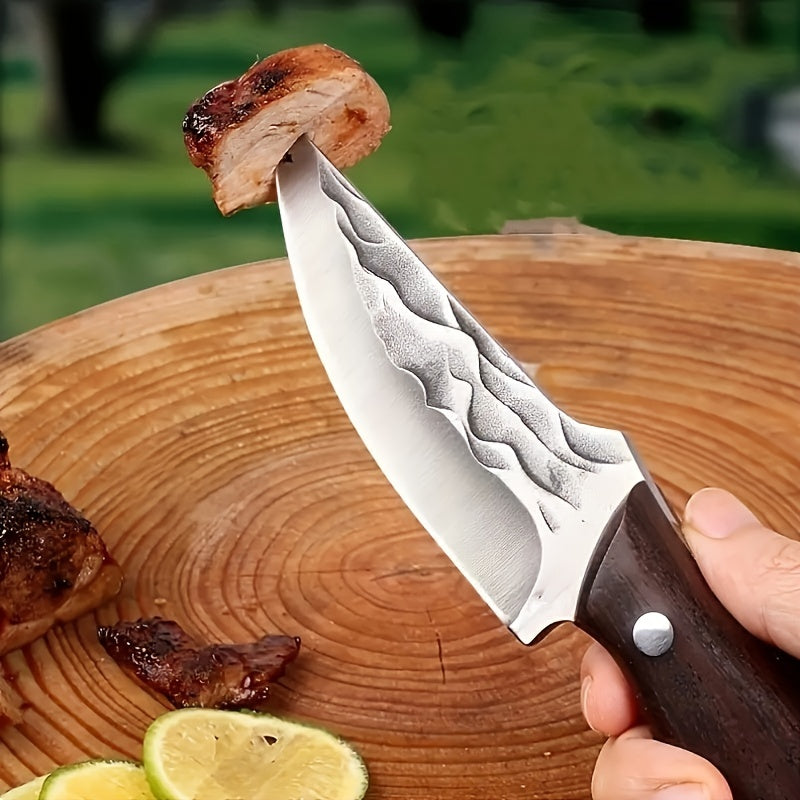 1pc Portable Stainless Steel Pocket Knife for Outdoor Camping and Barbeque - Durable and Versatile