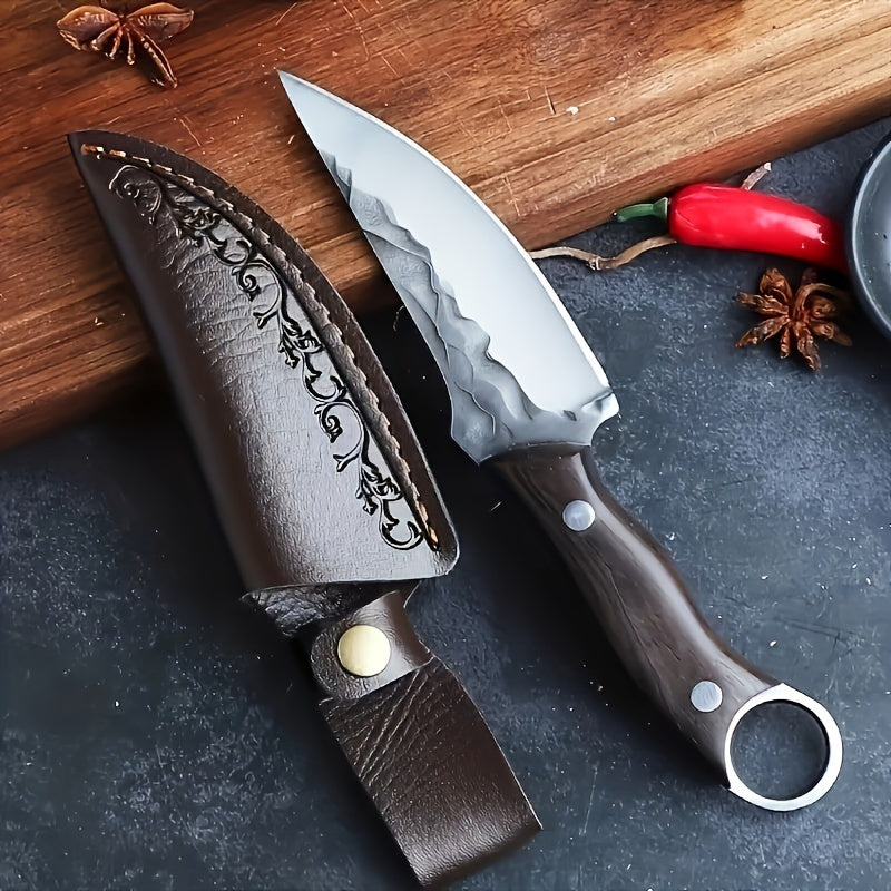 1pc Portable Stainless Steel Pocket Knife for Outdoor Camping and Barbeque - Durable and Versatile