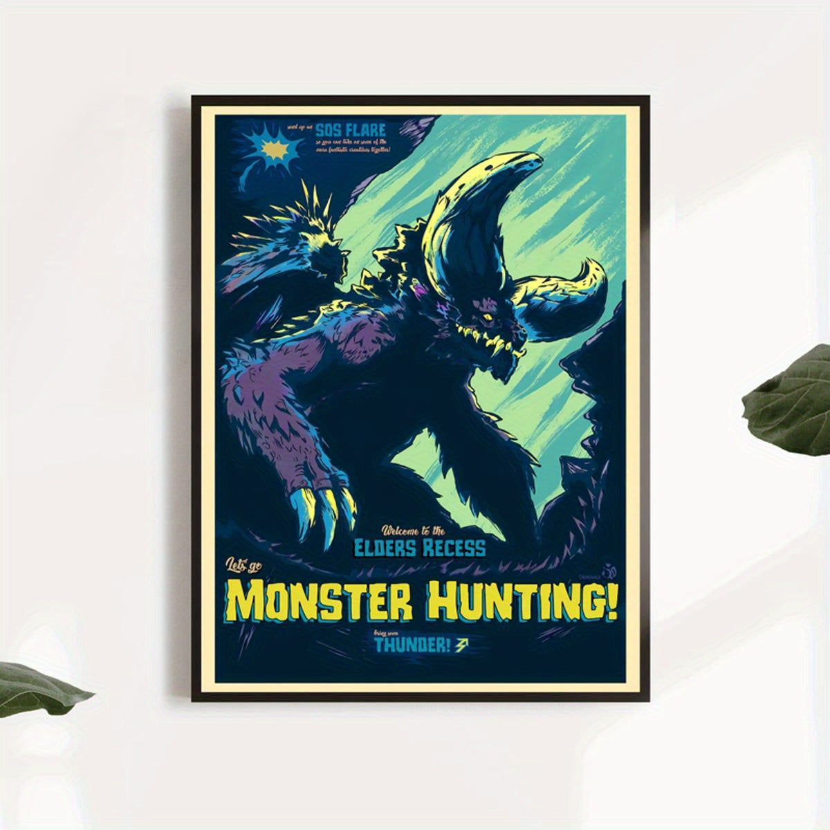 1pc Let's Go Monster Hunting Video Game Canvas Poster - Perfect Wall Art for Living Room and Bedroom Décor