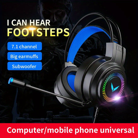 New Professional Gaming Headset With Microphone For Soft Earmuffs Surround Sound Over Ear RGB Headphones For PS4 PS5 Switch Computer Laptop IPad Xbox One PC 3.5mm+usb