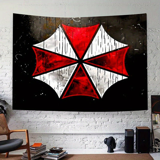 Resident Evil Umbrella Tapestry - Cool Movie Game Decor for Bedroom, Home, Party - 70g Polyester, 38x28in - Perfect Gift for Movie Fans and Gamers - Free Accessories Included