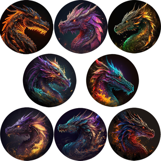 8pcs Dragon Coaster Heat Insulation Mat Coaster Anti-scalding Dining Table Mat Mat Plate Coaster, Drink Coaster, Non-slip Mat Christmas Suitable For Decoration, Suitable For Gifts