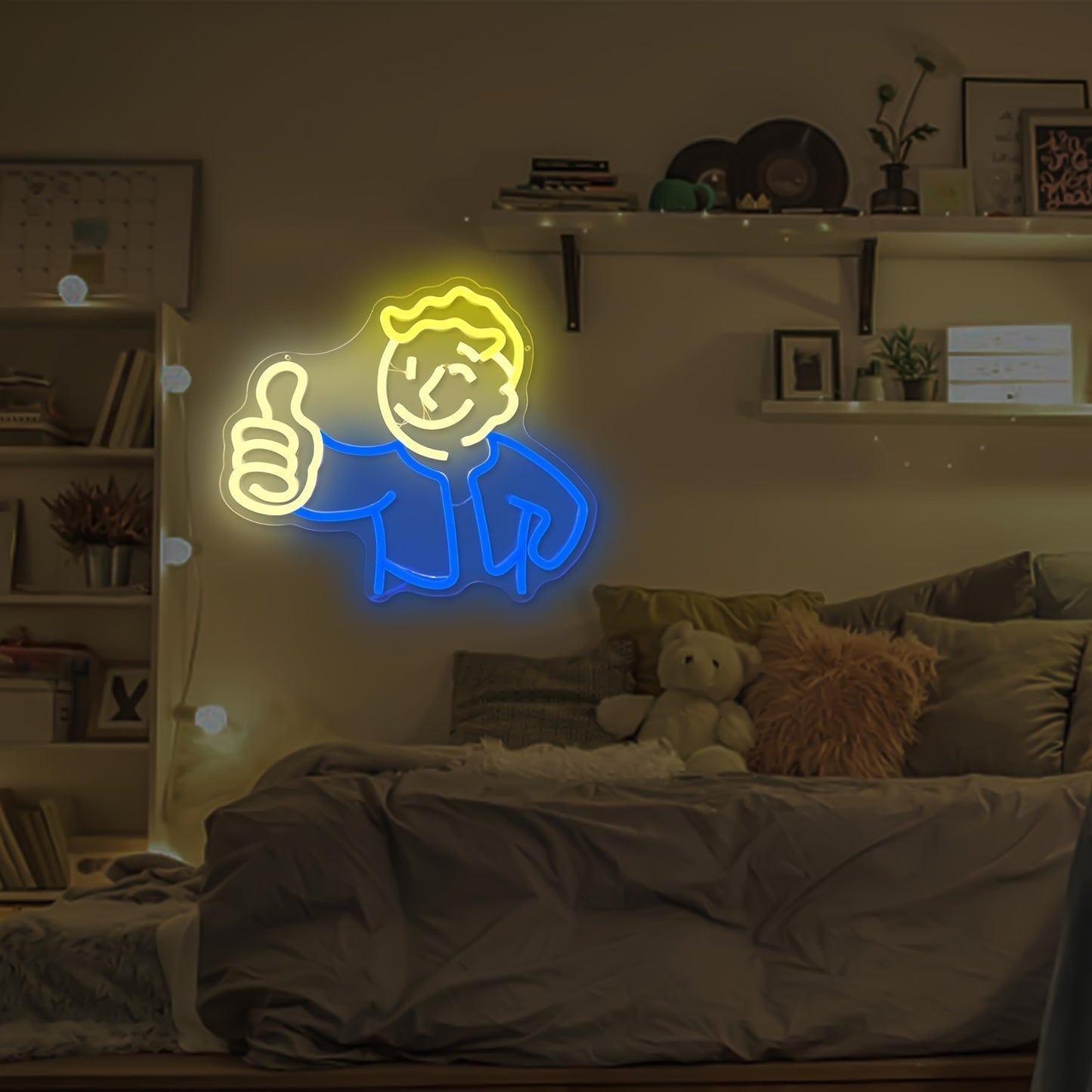 1pc Neon Sign for Bedroom Vault Boy Dimmable Game Led Neon Signs for Wall Decor Neon Light Signs Light Up Sign for Home Bar Club Kids Game Room Party College Christmas Gifts Decor