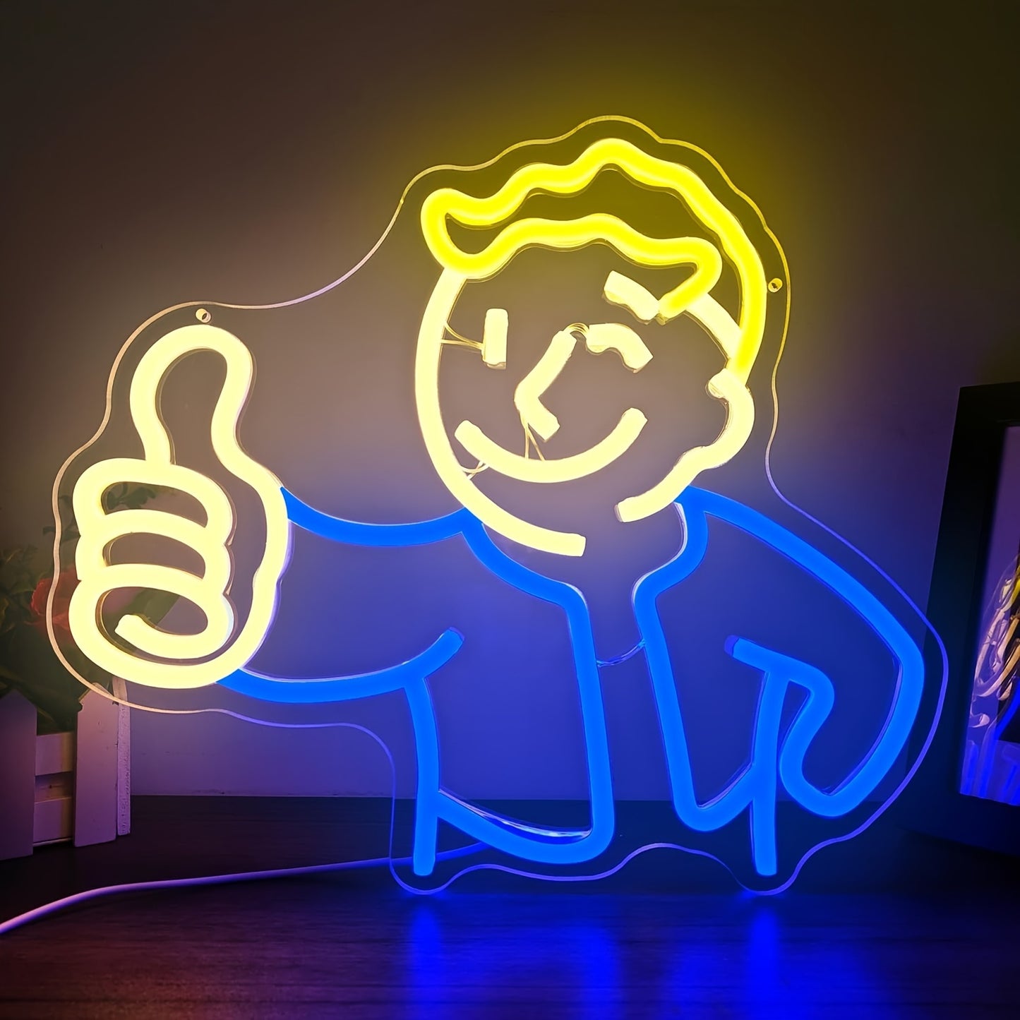 1pc Neon Sign for Bedroom Vault Boy Dimmable Game Led Neon Signs for Wall Decor Neon Light Signs Light Up Sign for Home Bar Club Kids Game Room Party College Christmas Gifts Decor