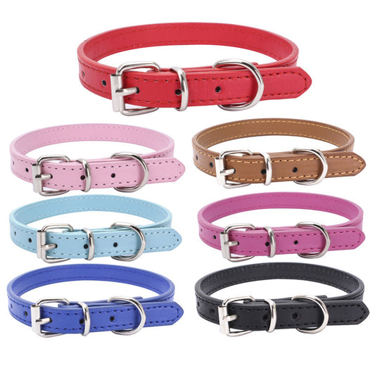 Special hot sale pet supplies small light board cat and dog pet collar dog chain monochrome single code 10 pieces / package wholesale