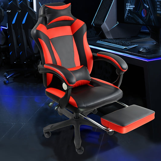 1pc KKTONER Ergonomic Gaming Chair, Suitable For E-sports, Racing, Computer, Swivel, Height Adjustable, With Armrests, High Backrest, Headrest And Lumbar Support