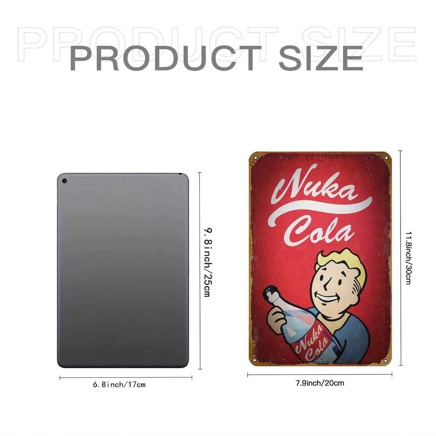 Vault Boy Ad Poster Vintage Game Tin Sign Retro Metal Tin Sign 8x12 Inches Tinplate