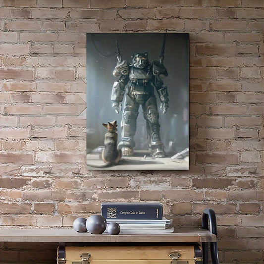 Fallout 4 Game Poster Print on Canvas Wall Art - Bachelor Party Decor - 11.8x15.7 inches - Framed and Ready to Hang for Living Room and Bedroom