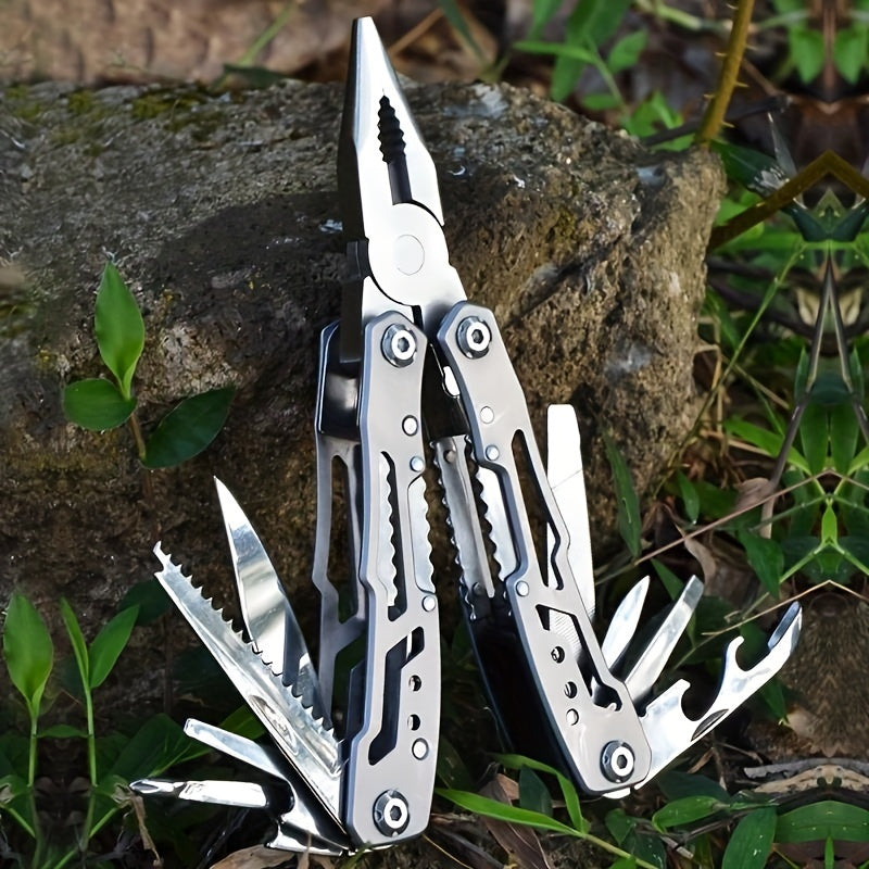 18-in-1 Stainless Steel Pliers Tool Set: Multifunctional Knife, Nylon Sheath & More - Perfect Gift For Camping, Survival, Hiking & More!