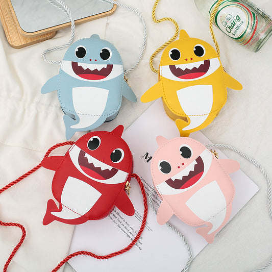 Child bag 2021 summer new shoulder diagonal bag cute zero purse male girl shark animal purse