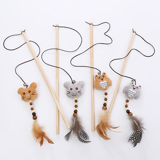 Pet cat toy new Indian style wooden pole funnel cross-border factory spot wholesale pet supplies