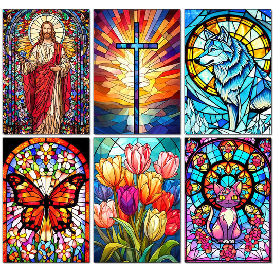 5D Diy Diamond Painting Jesus Flower Art Sunflower Animal Mosaic Embroidery Full Rhinestone Cross Stitch Set Home Decor Gifts