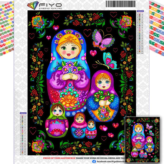 Diamond Painting Russian Dolls 5D DIY Mosaic Diamond Embroidery Rhinestone Art Picture Cross Stitch Kits Home Decor cuadros