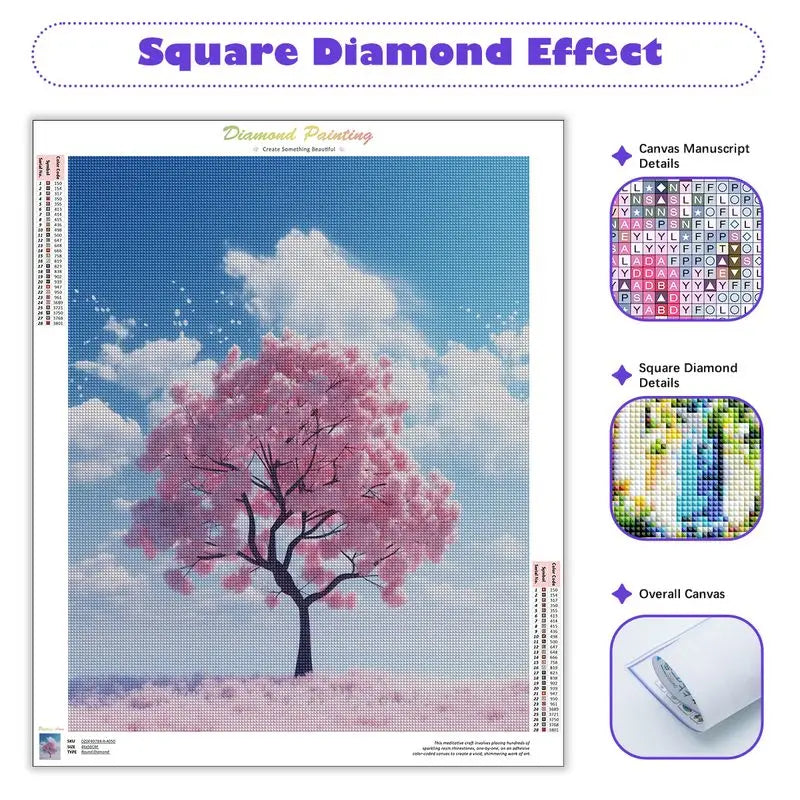 GATYZTORY Diamond Embroidery Colorful Tree Scenery 5D DIY Full Square Diamond Painting Cross Stitch Wall Home Decoration