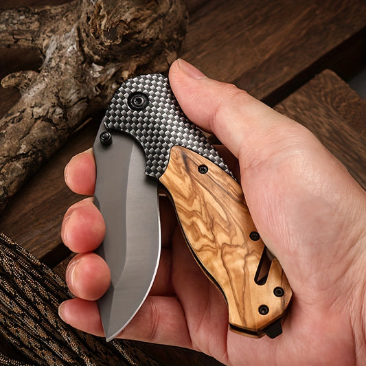 1pc Versatile Foldable Knife, Tactical Knife, Portable Knife, Stainless Steel Blade Cutting Knife, Pocket Knife, Great Gift For Dad