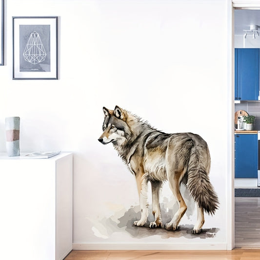 1pc Realistic Wolf Wall Sticker - Self-Adhesive, Removable, Home Decor Decal for Bedroom, Living Room, Entryway, and Porch