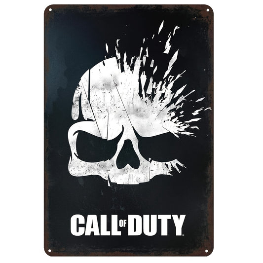 "1pc, Call of Duty Metal Tin Sign - 8""x12"" Game Themed Wall Decor for Man Cave, Bar, Garage, Bathroom, and More - Perfect Gift for Gamers and Fans of the Popular Video Game Series"